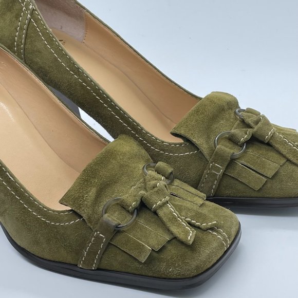 Anne Klein Sport Heels- Green Suede Heels size 6M - Picture 9 of 12